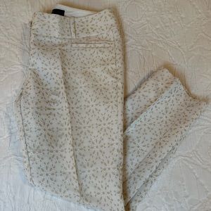 The Limited Ivory Floral Drew Fit Cigarette Pant